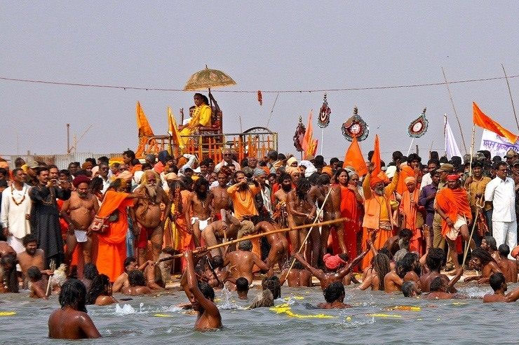 Shahi snan at Prayagraj Kumbh mela